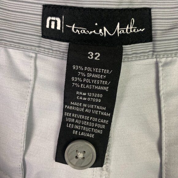 Travis Mathew Beck Shorts Men's 32 Gray Stripes Stretch Golf Performance Wear - Picture 6 of 11